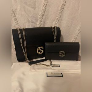 Gucci Interlocking GG Medium Shoulder bag WITH wallet